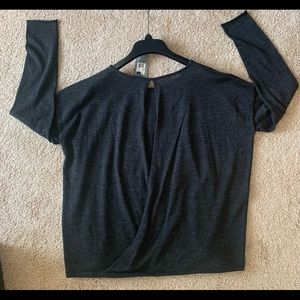 Charcoal color. Scoop neck, Box top.